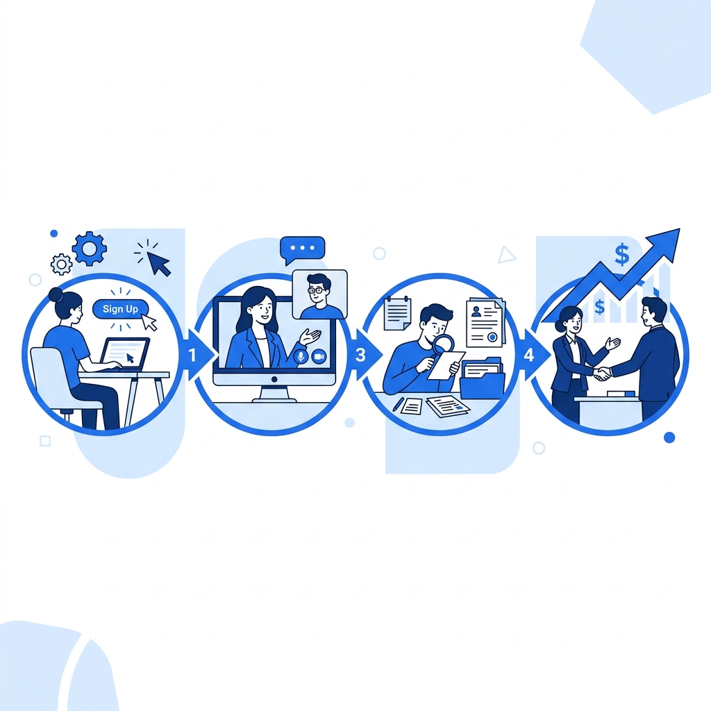 TechGO 登録から内定までの流れ 4ステップ