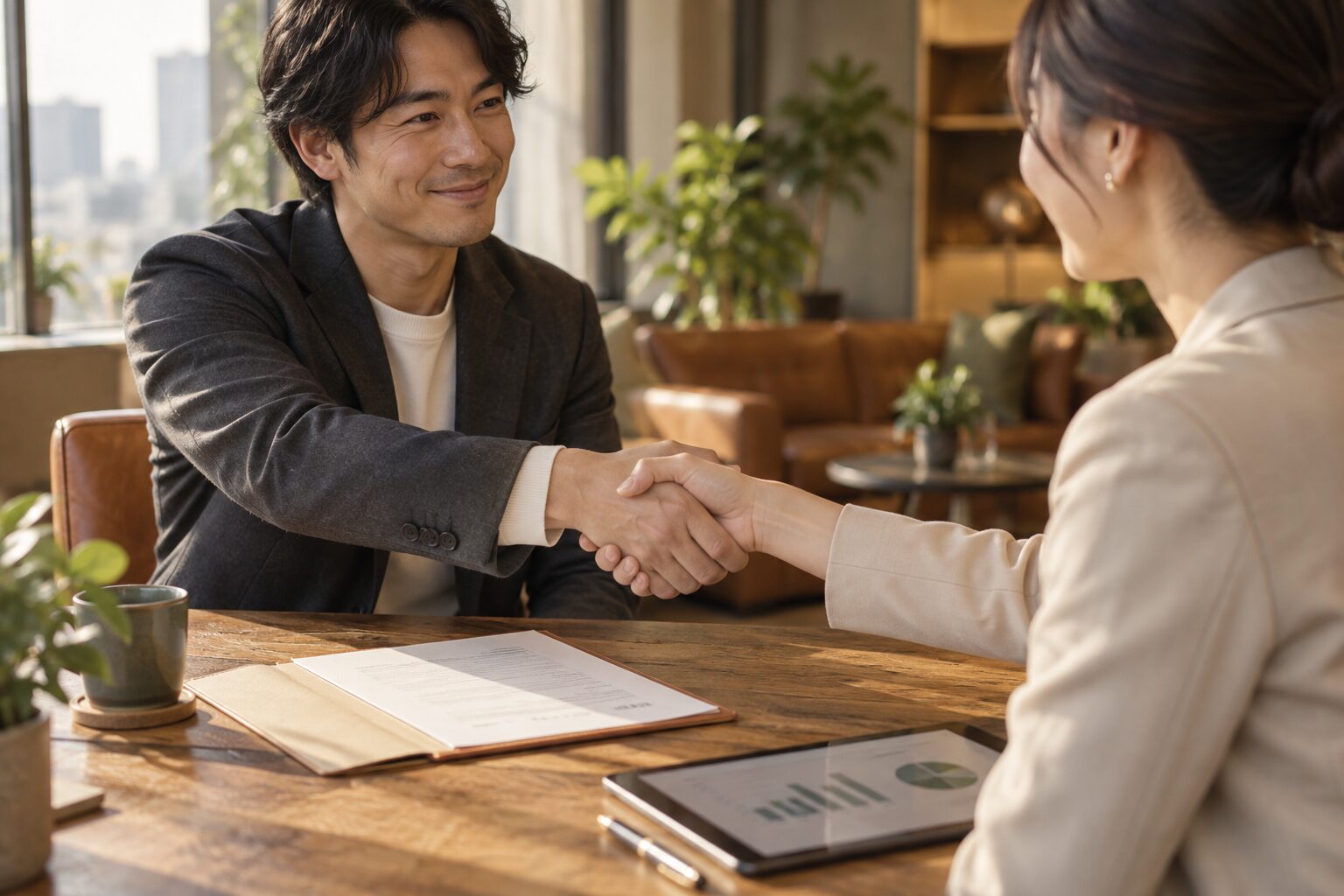 フリーランスから正社員に戻る際の年収交渉とオファー面談のイメージ